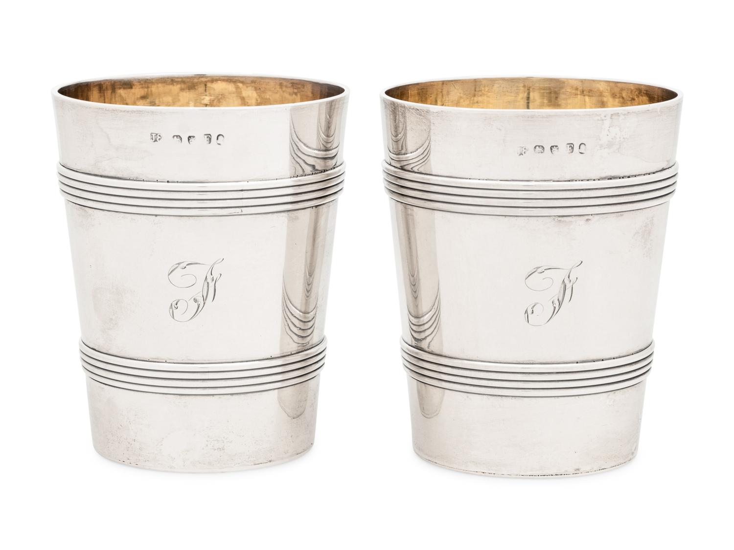 A Pair of George III Silver Tumblers