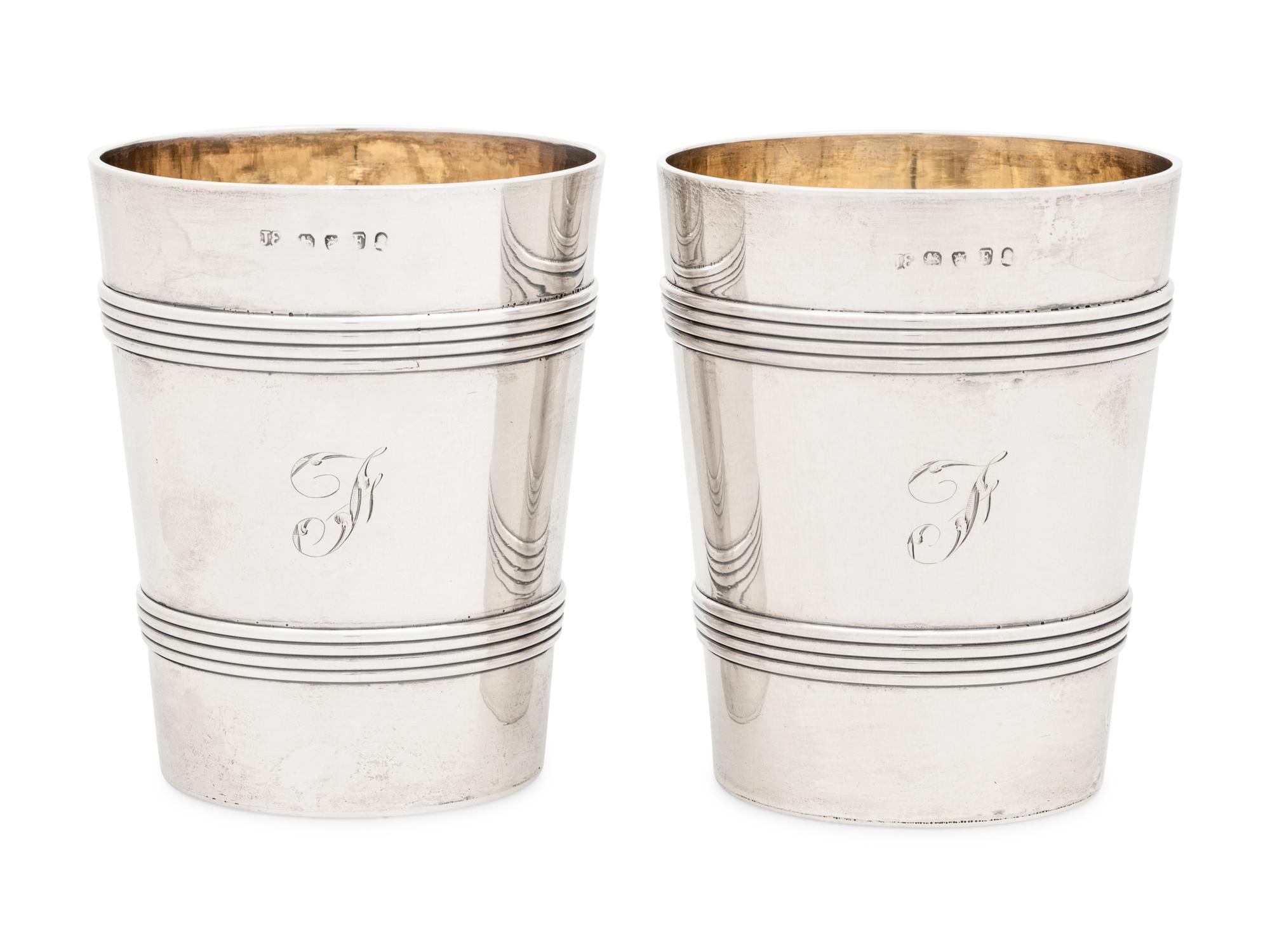 A Pair of George III Silver Tumblers