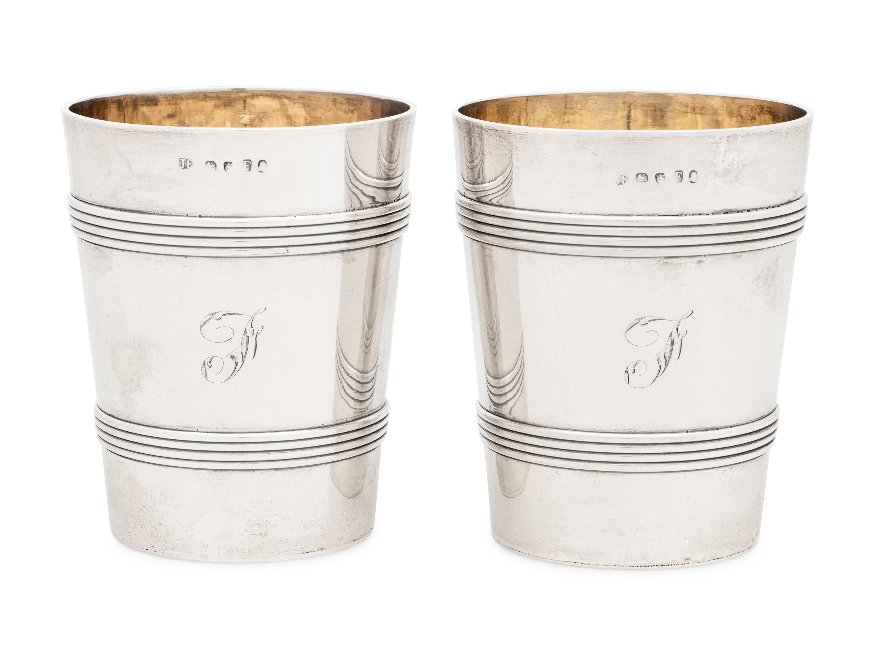 A Pair of George III Silver Tumblers