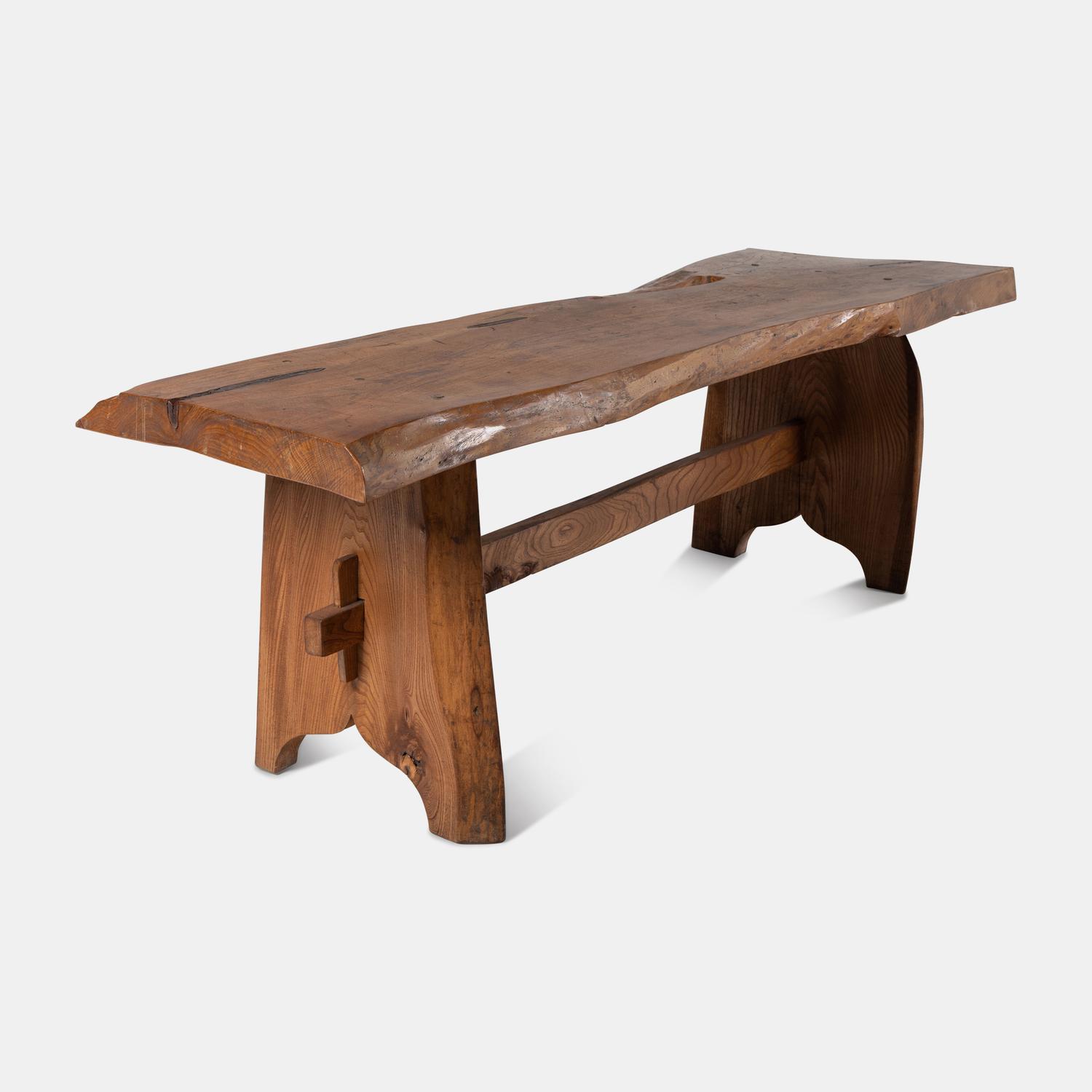 Free Form Live Edge Dining/Console Table, c. 1960