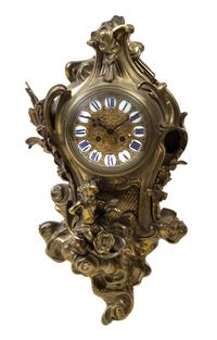 A Louis XV Style Gilt Bronze Cartel Clock, Height 25 1/2 inches.