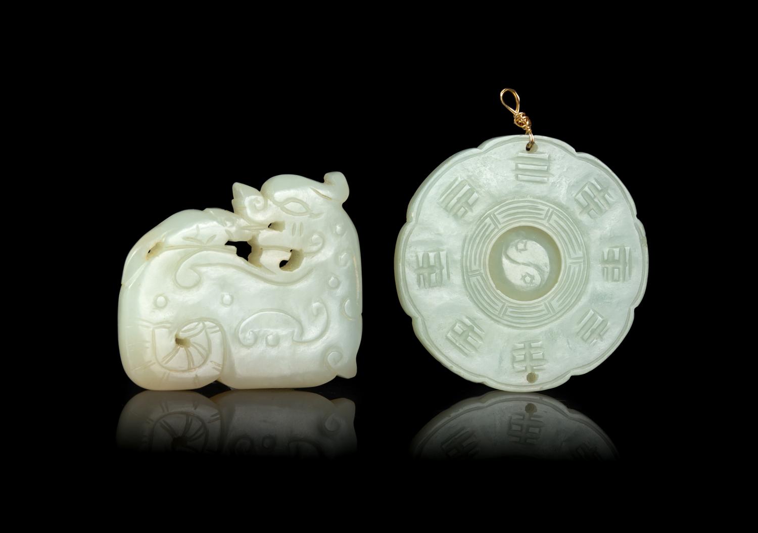 Two Celadon Jade Pendants