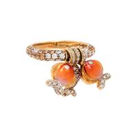 Enamel, Diamond, and Yellow Gold Fish Charm Ring