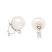 CULTURED PEARL, DIAMOND, AND WHITE GOLD EARRINGS