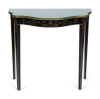 A Hollywood Regency Style Black and Gilt Painted Console Table — 20TH CENTURY
