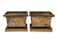 A Pair of Neoclassical Parcel Gilt Tôle Jardinières