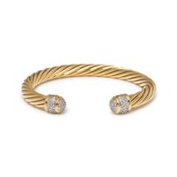 DAVID YURMAN, YELLOW GOLD AND DIAMOND 'CABLE CLASSIC' CUFF BRACELET