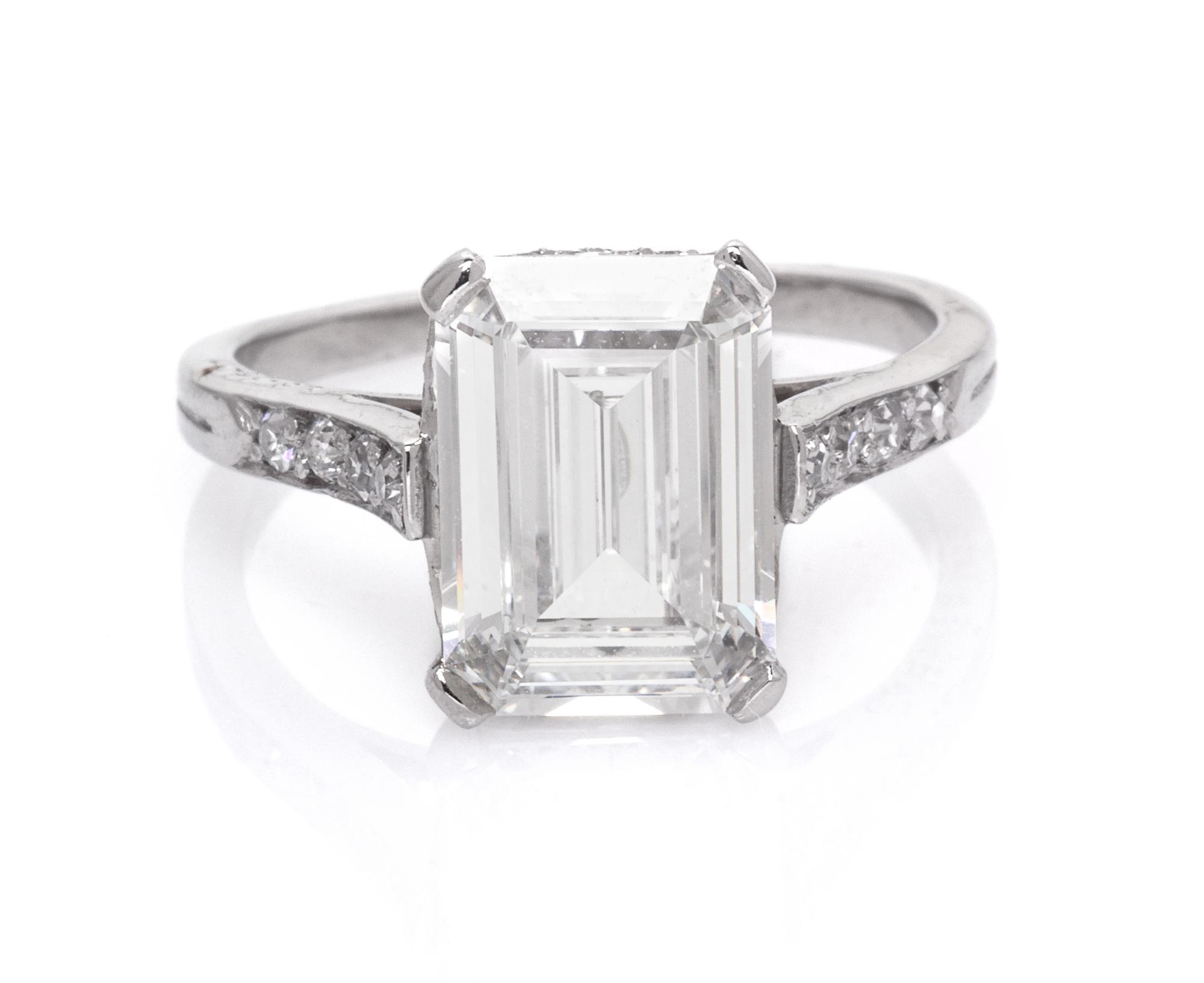 A Platinum and Diamond Ring, Cartier Mounting, 2.50 dwts.