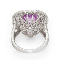 MICHAEL CHRISTOFF, PINK SAPPHIRE, DIAMOND, AND WHITE GOLD HEART RING
