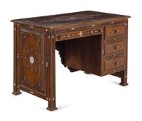 A Syrian Mother-of-Pearl Inlaid Walnut Desk — 20TH CENTURY