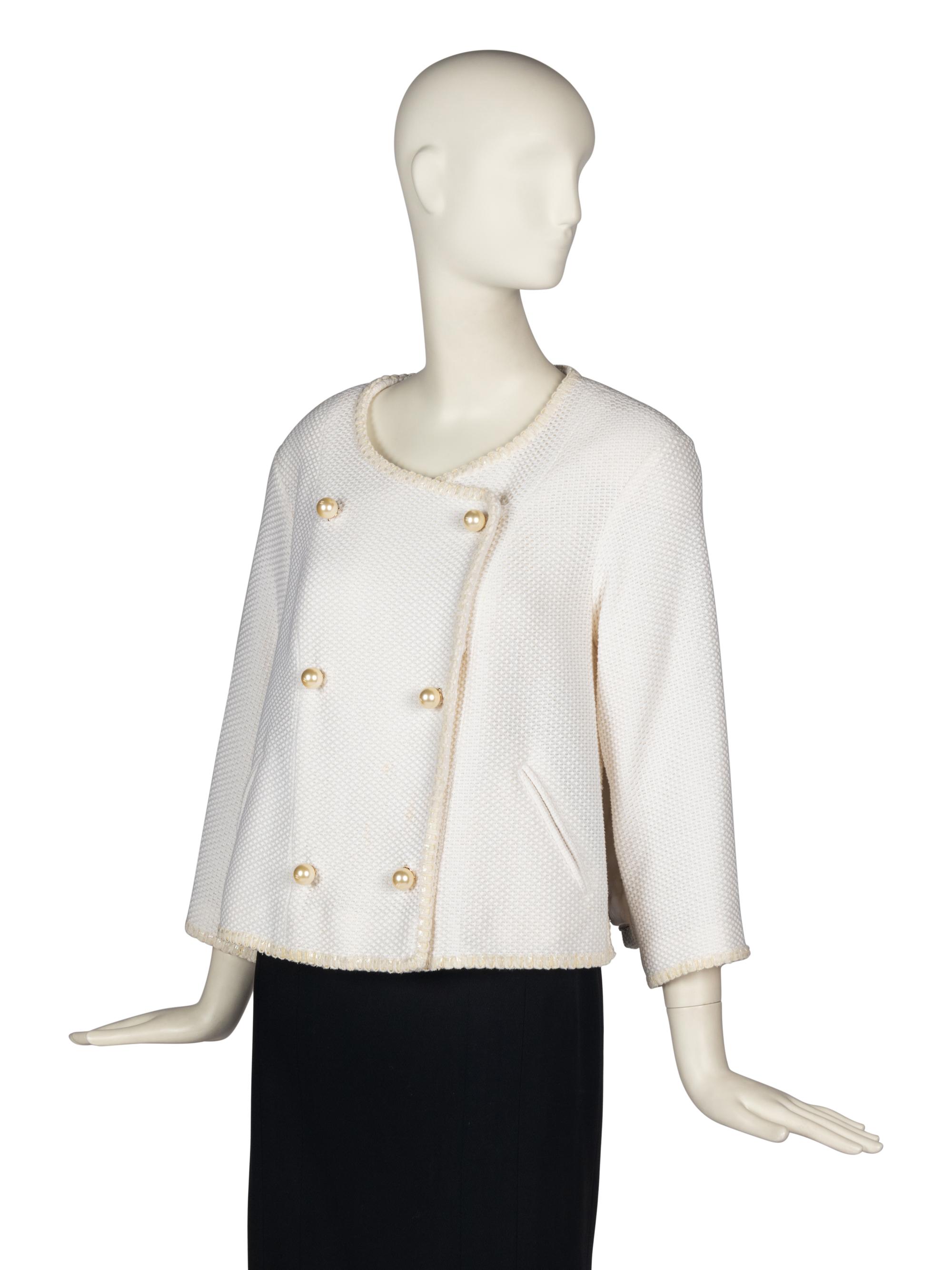 Chanel Cream Jacket With Faux Pearls, Spring 2013