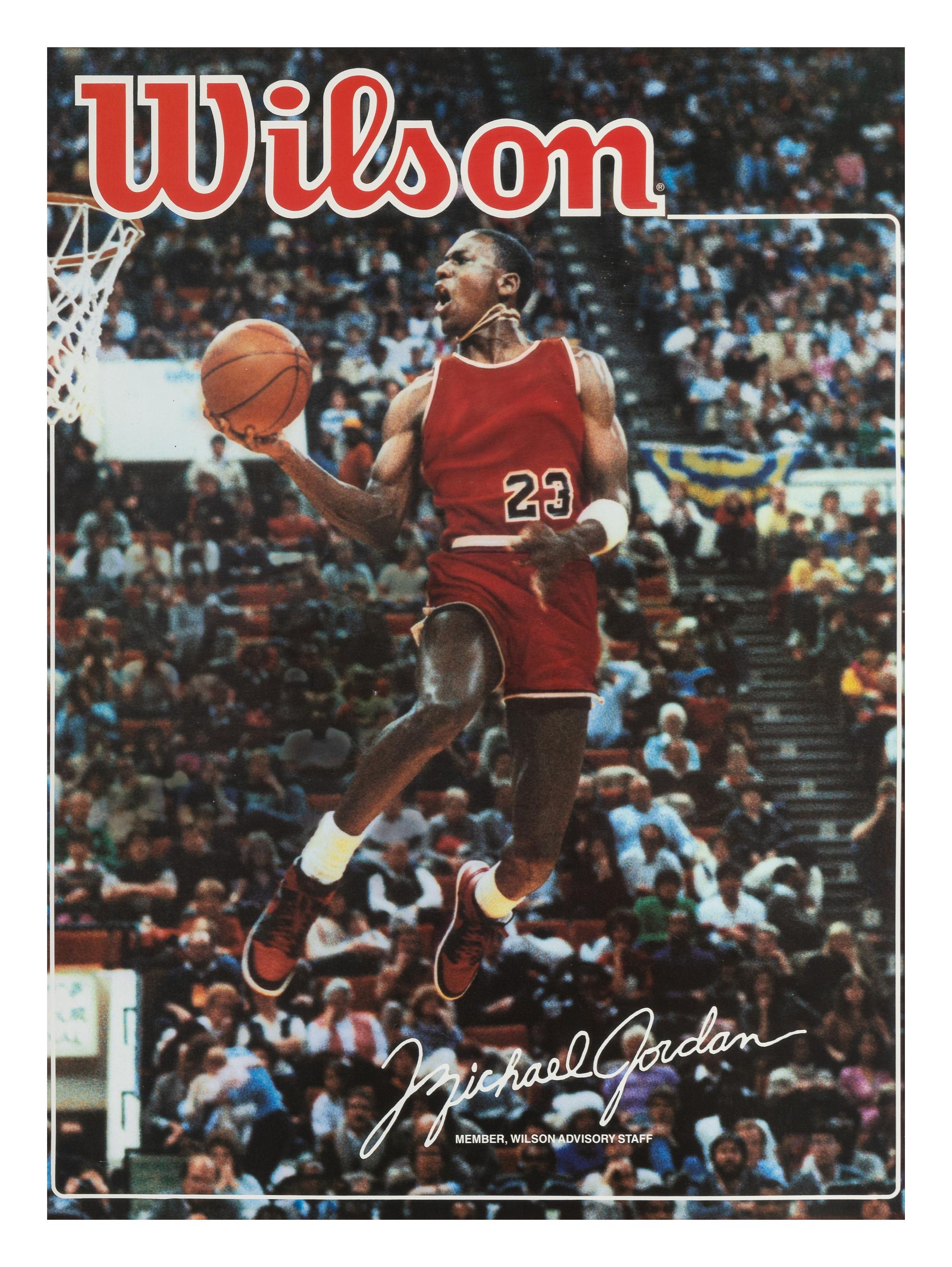 A Large Vintage Michael Jordan Wilson Sporting Goods Advertising Poster / Display,
