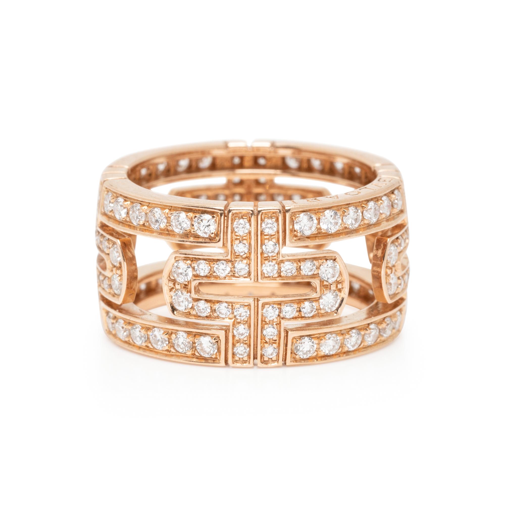 BULGARI, ROSE GOLD AND DIAMOND 'PARENTESI' RING