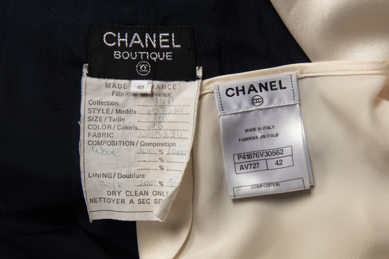 Chanel Silk Blouse and Wool Pants