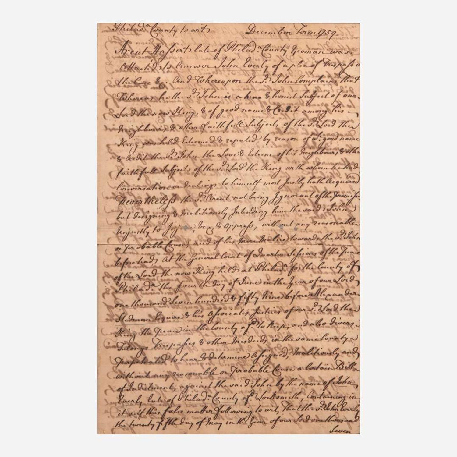 [Declaration of Independence] [Pennsylvania] Ross, George Autograph Document, signed