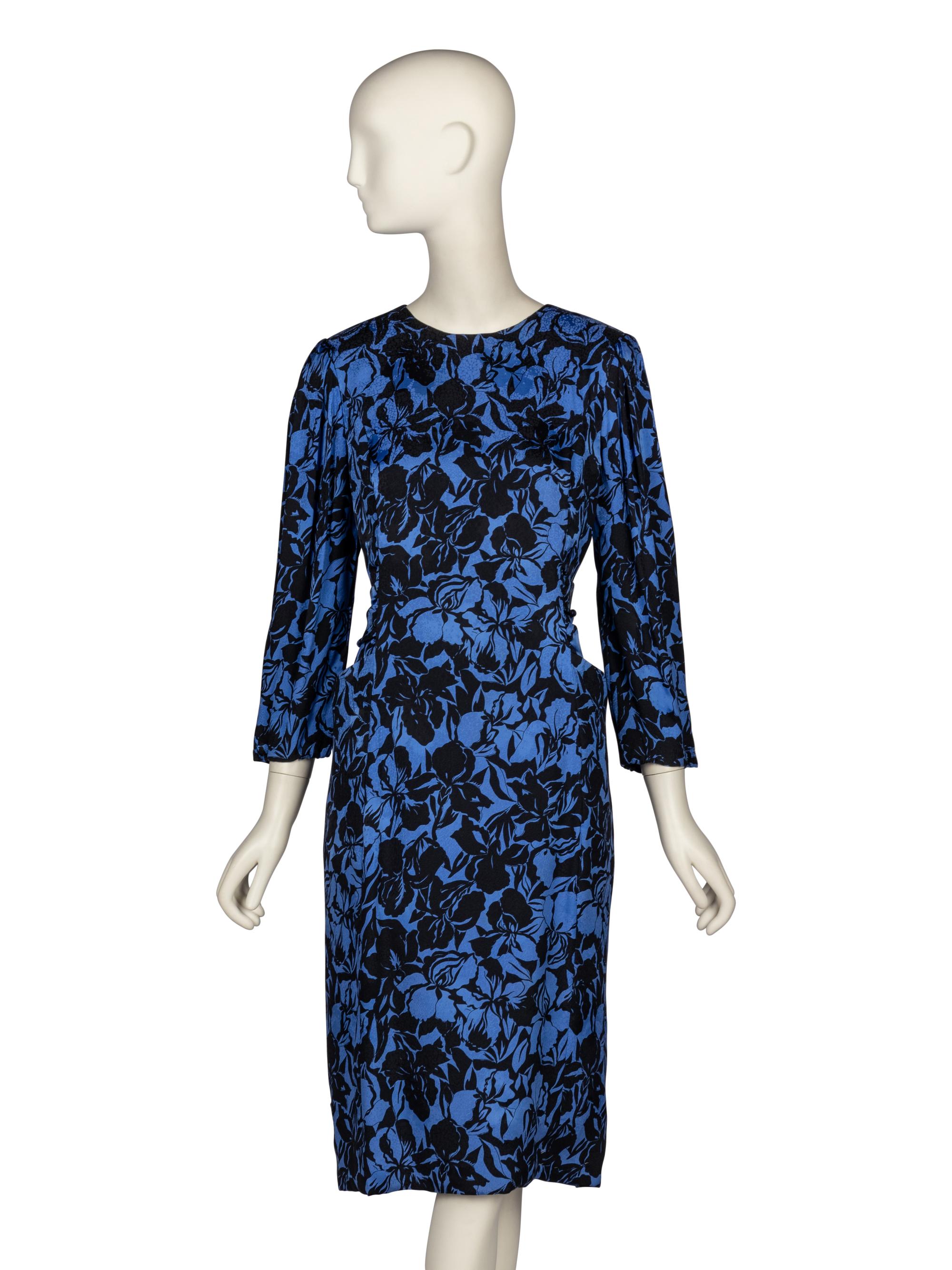 Sybil Connolly, Printed Floral Silk Dress