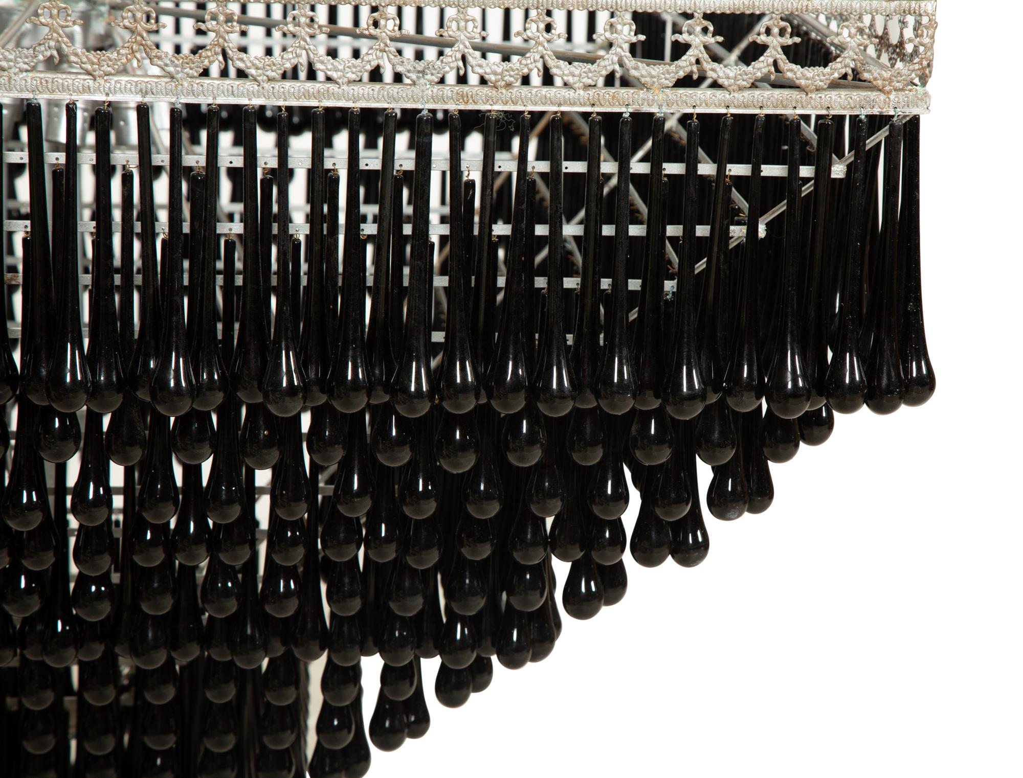A Black Murano Glass Pyramid Chandelier