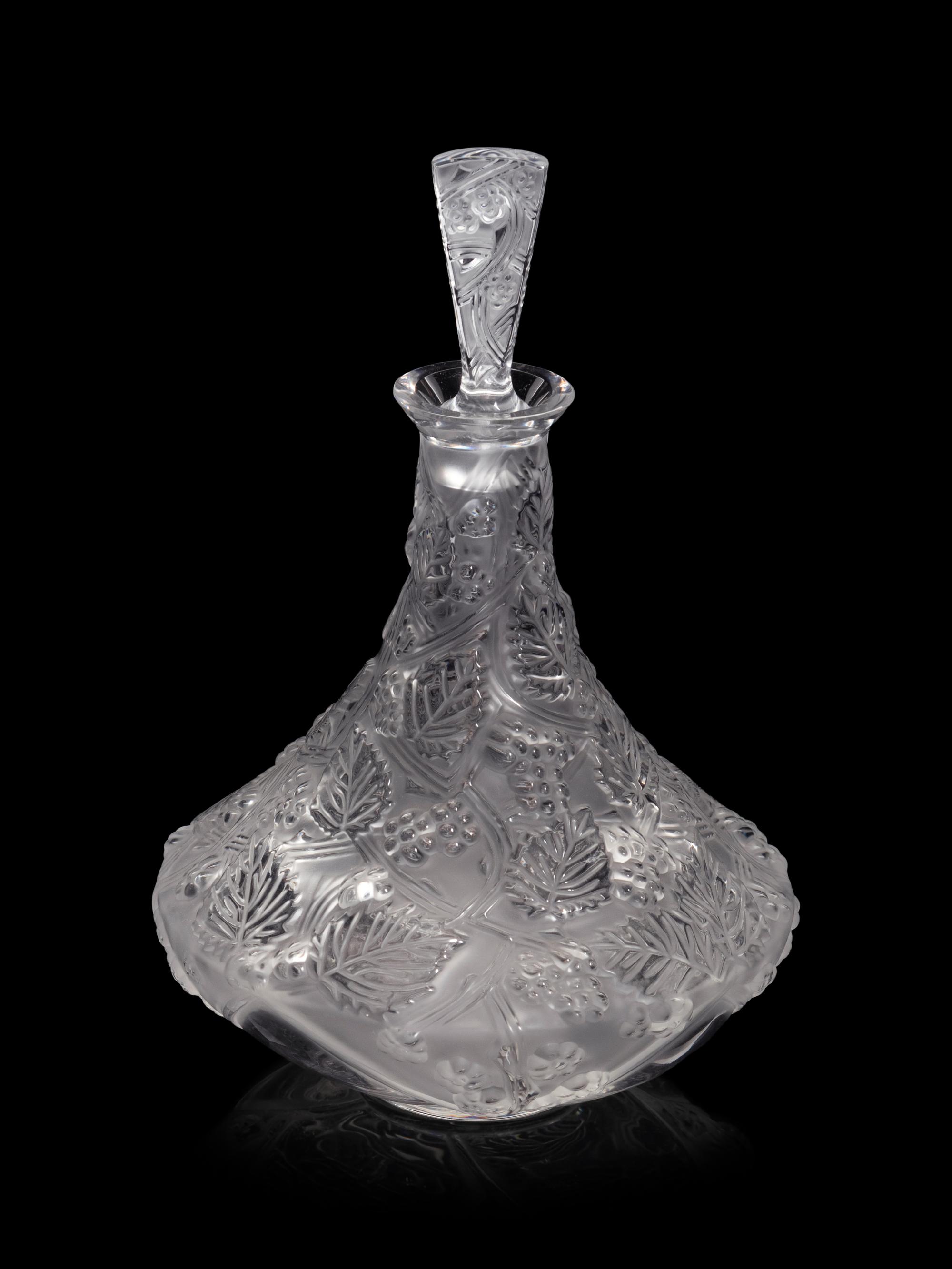 A Lalique Baies et Feuilles Decanter