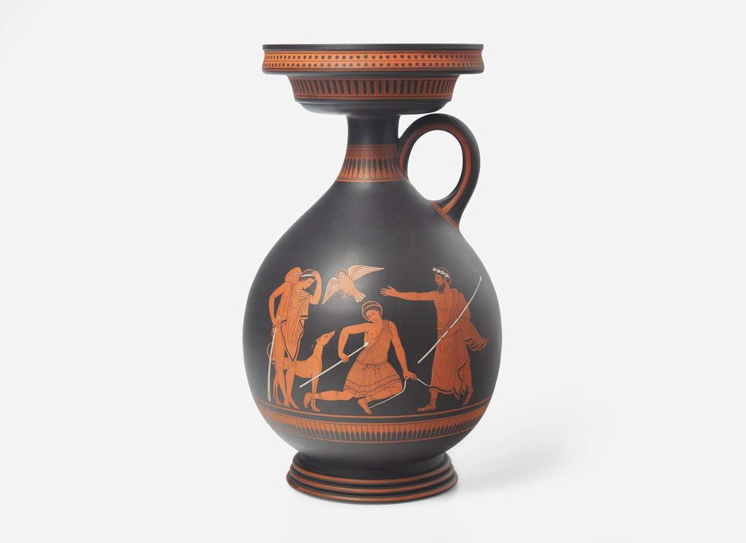 A Large and Important Wedgwood Encaustic Decorated Black Basalt Vessel, UK, 1790s