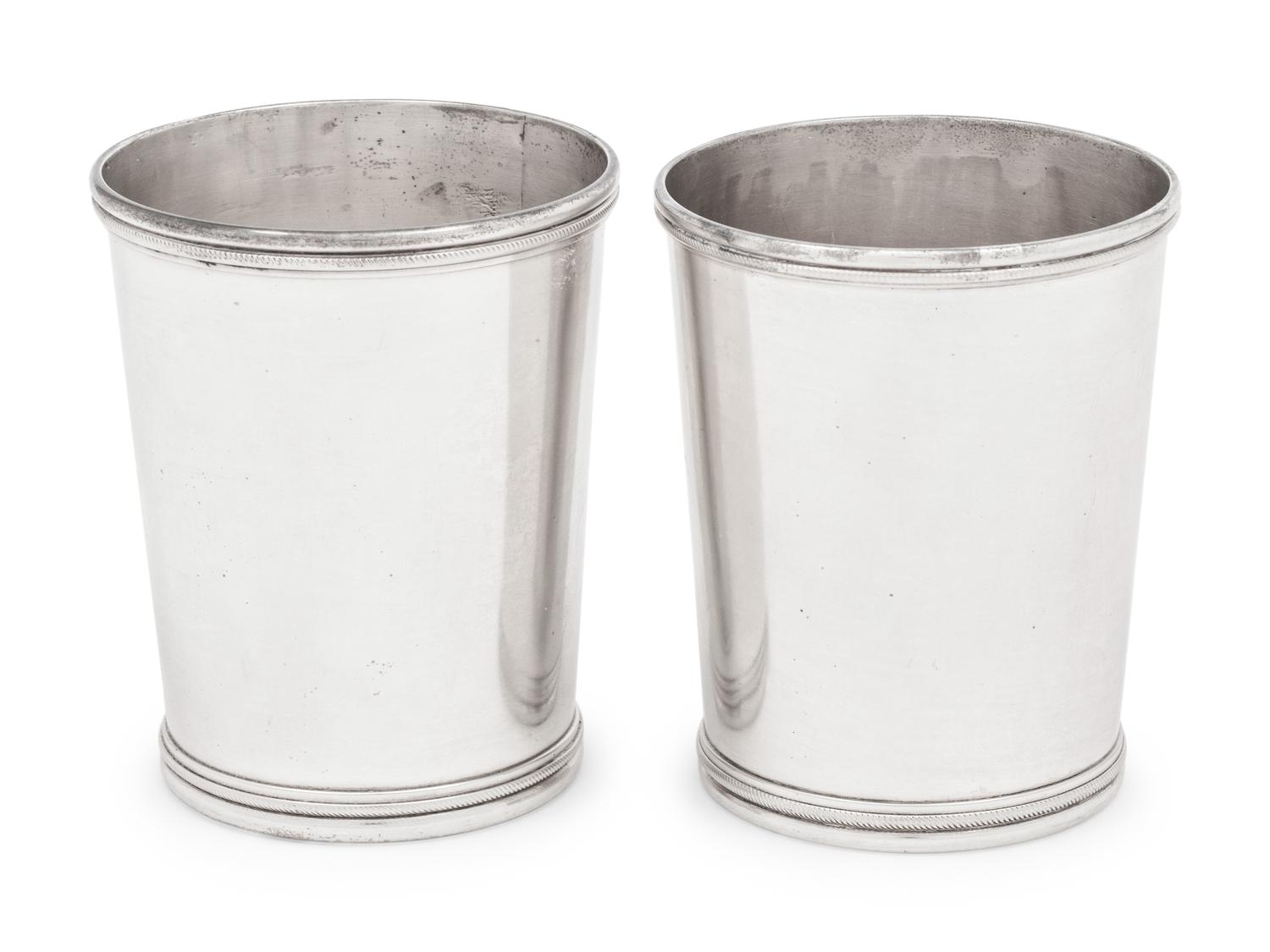 A Pair of American Coin Silver Julep Cups