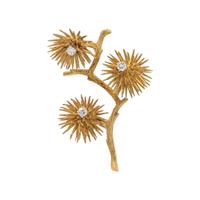 YELLOW GOLD AND DIAMOND BROOCH