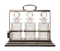 An English Silver-Plate and Cut Glass Tantalus