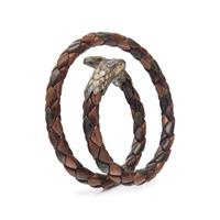 Bottega Veneta, Woven Leather & Sterling Snake Bracelet