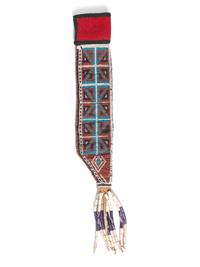 Great Lakes Loom Beaded Knife Sheath, with Wampum Shells