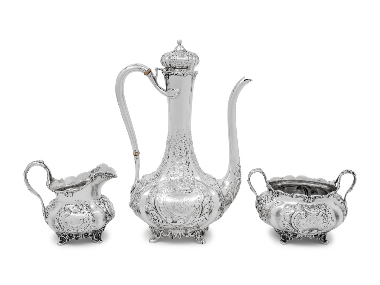 An American Silver Three-Piece Coffee Service