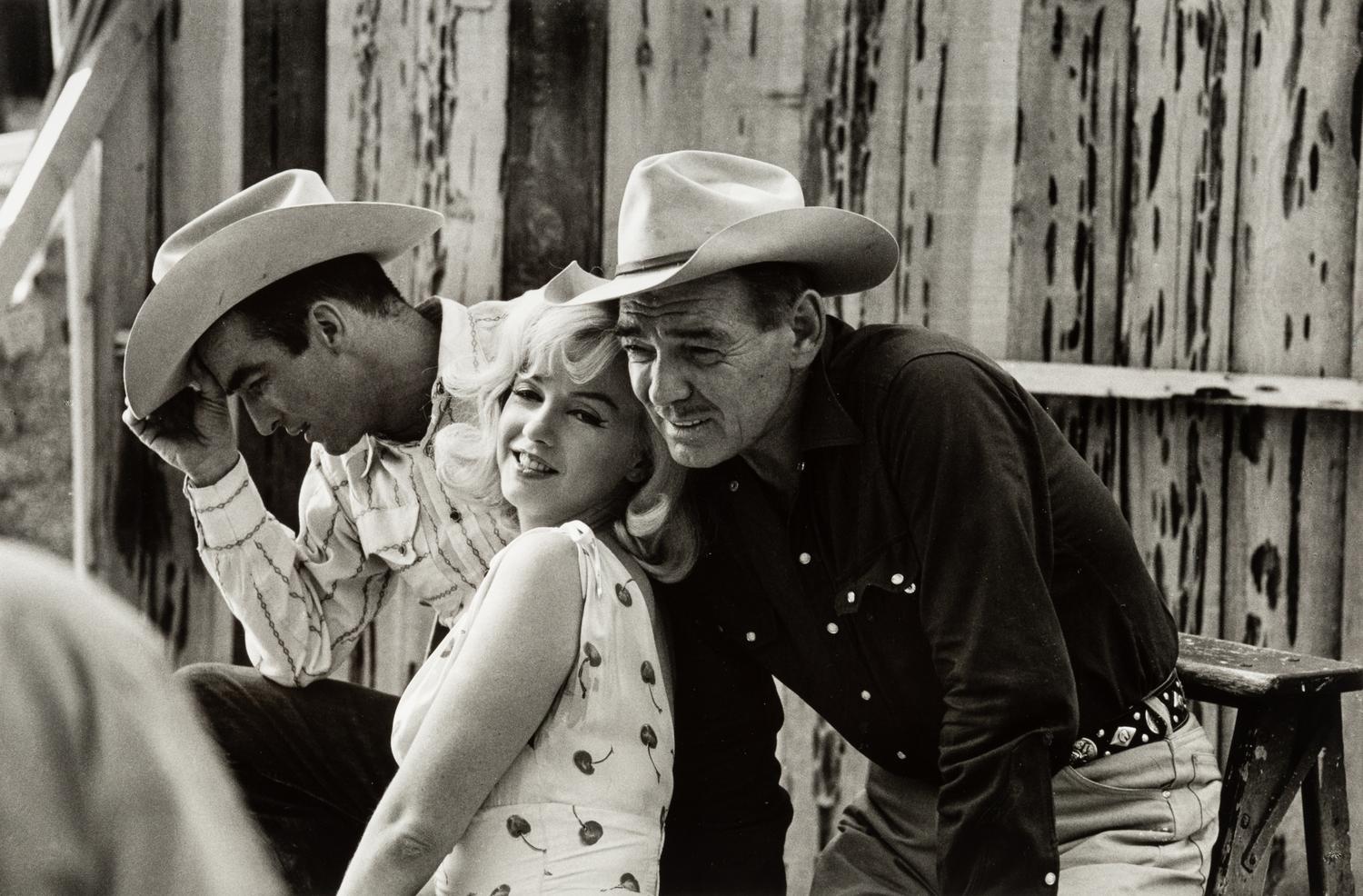 Ernst Haas (1921-1986) Marilyn Monroe, Clark Gable and Montgomery Clift (on the set of "The Misfits,") Nevada, 1960