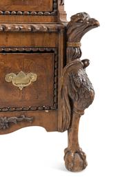 A Continental Baroque Brass Mounted Walnut Cabinet on Chest