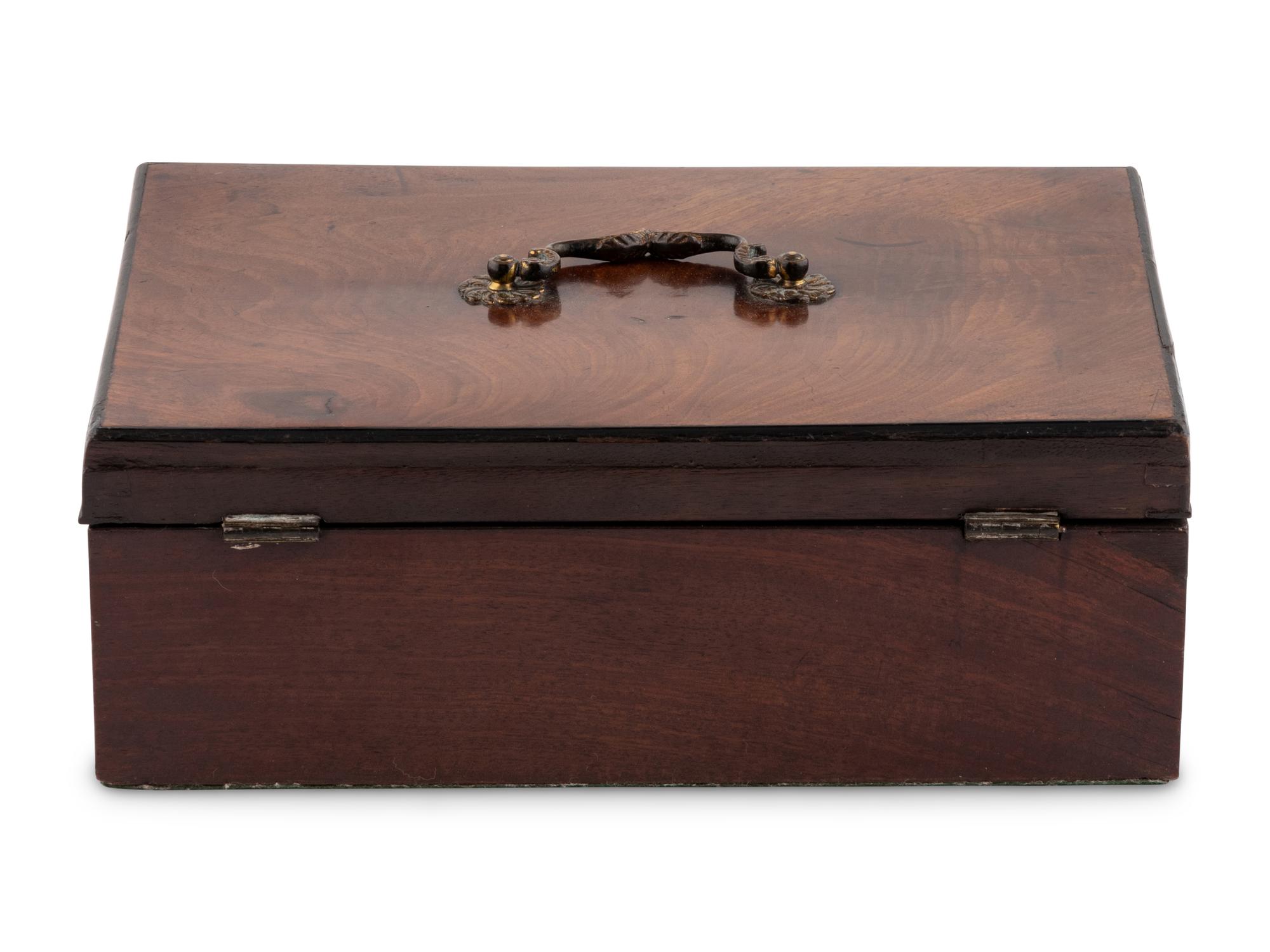 A George III Mahogany Campaign Stationary Box