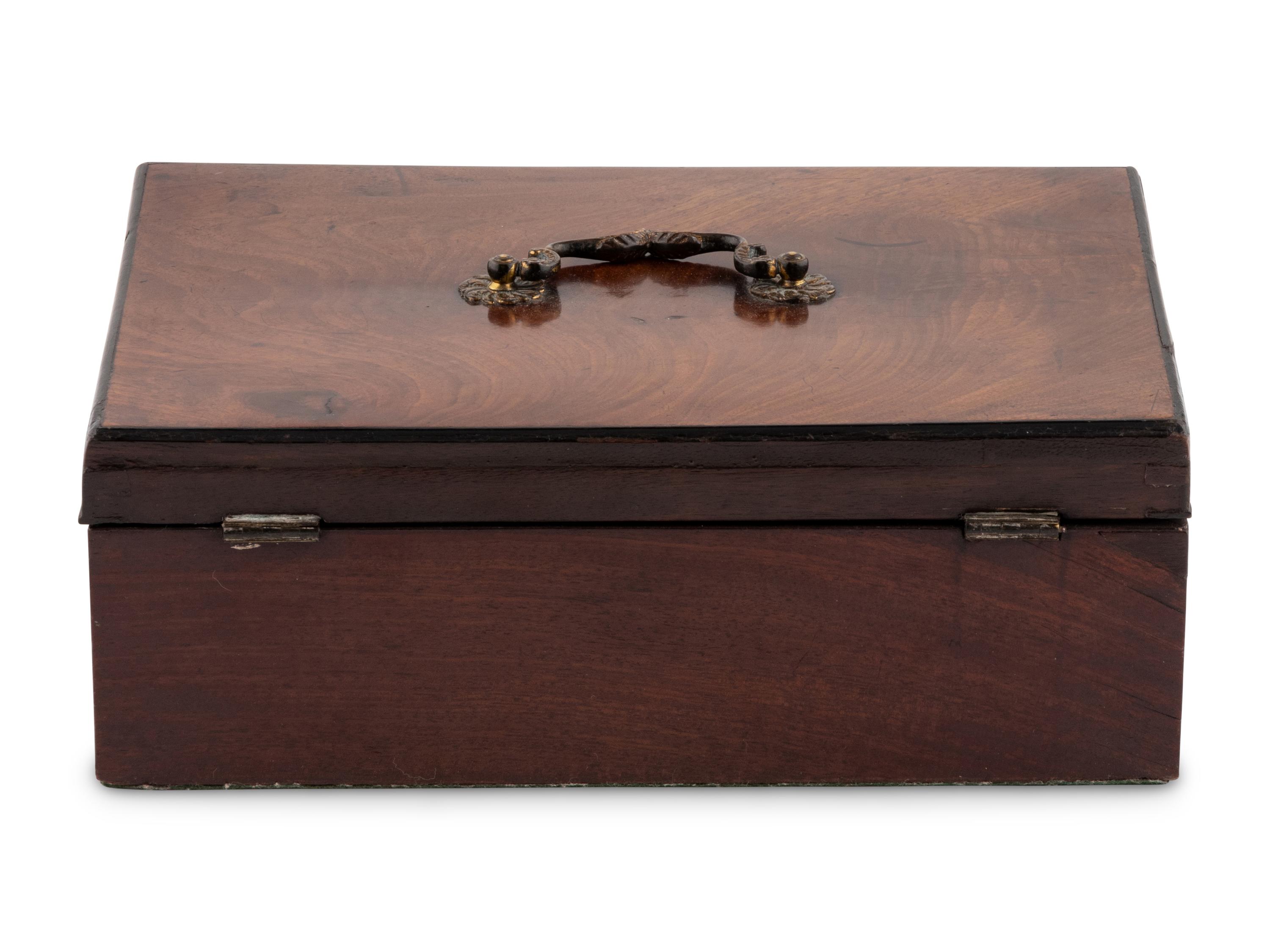 A George III Mahogany Campaign Stationary Box