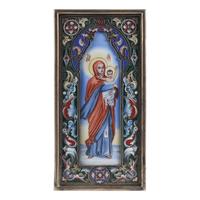 A Russian Silver and Enamel Figure of the Madonna and Child