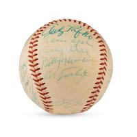 A 1959 Milwaukee Braves Team Signed Autograph Baseball Featuring Hank Aaron (Beckett Authentication Services)