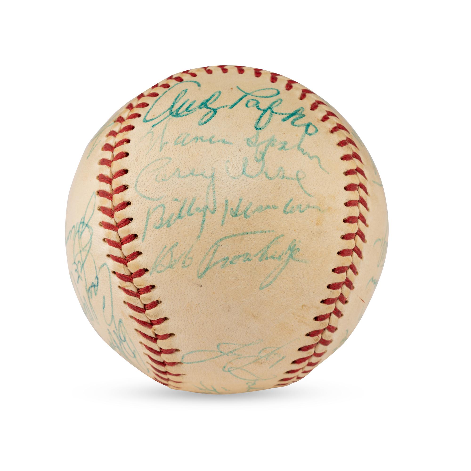 A 1959 Milwaukee Braves Team Signed Autograph Baseball Featuring Hank Aaron (Beckett Authentication Services)