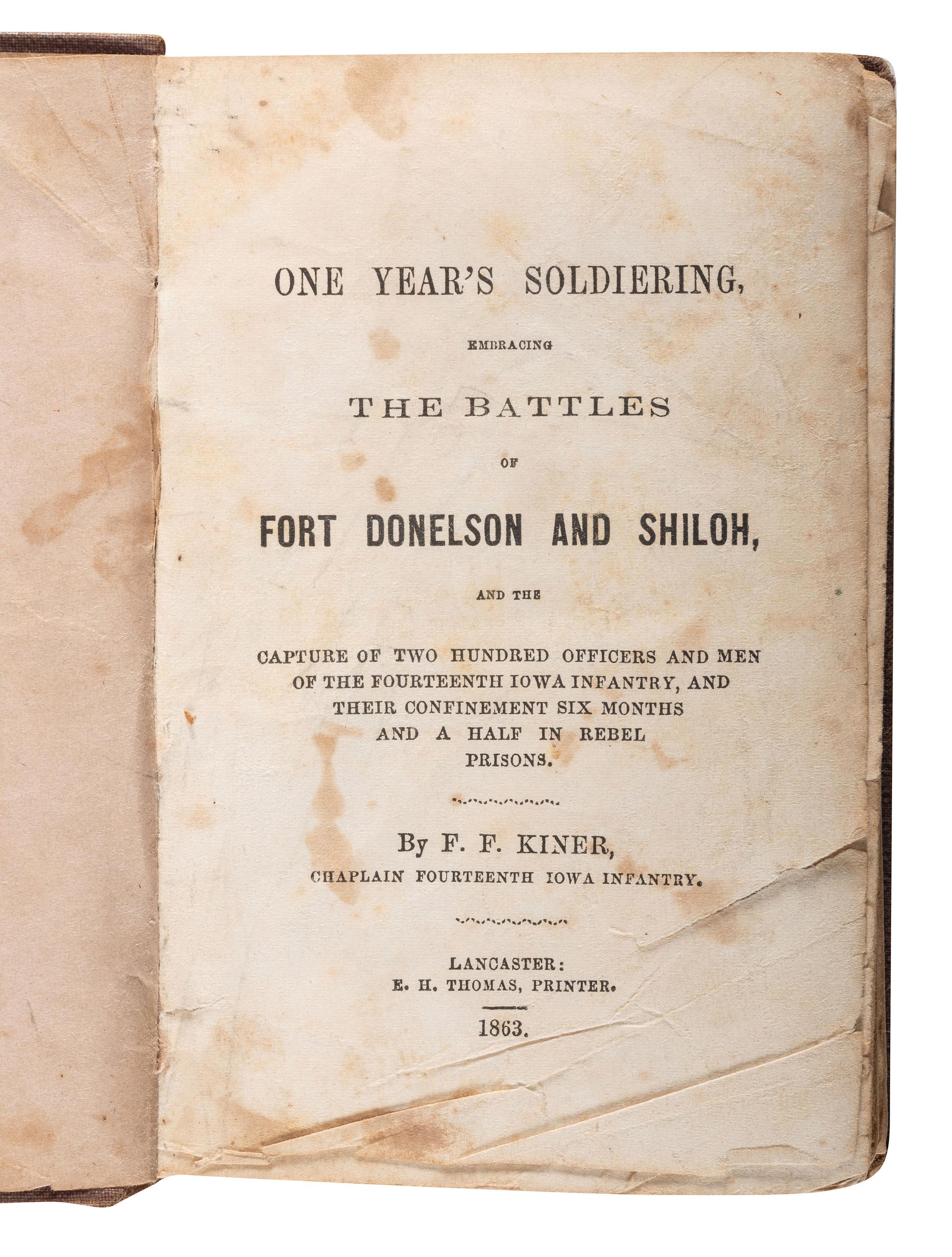 [CIVIL WAR - SOLDIERS' MEMOIRS - CHAPLAINS]. A group of three chaplains' memoirs, comprising: