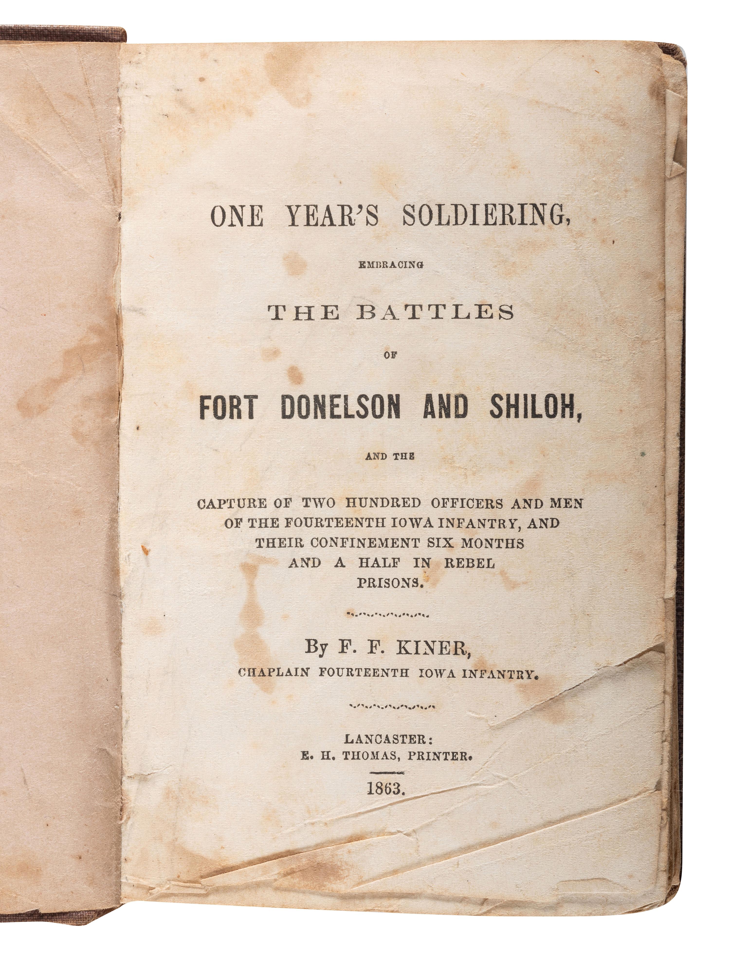 [CIVIL WAR - SOLDIERS' MEMOIRS - CHAPLAINS]. A group of three chaplains' memoirs, comprising: