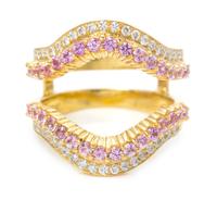 An 18 Karat Yellow Gold, Pink Sapphire and Diamond Ring, 8.70 dwts.