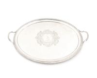 A George III Silver Two-Handled Oval Tray — John Crouch, London, 1808