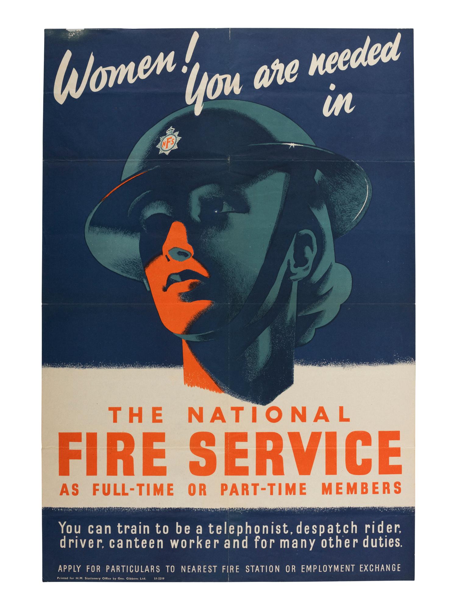 [WW2]. Women! You are Needed in the National Fire Service.. .Great Britain, [1945?].