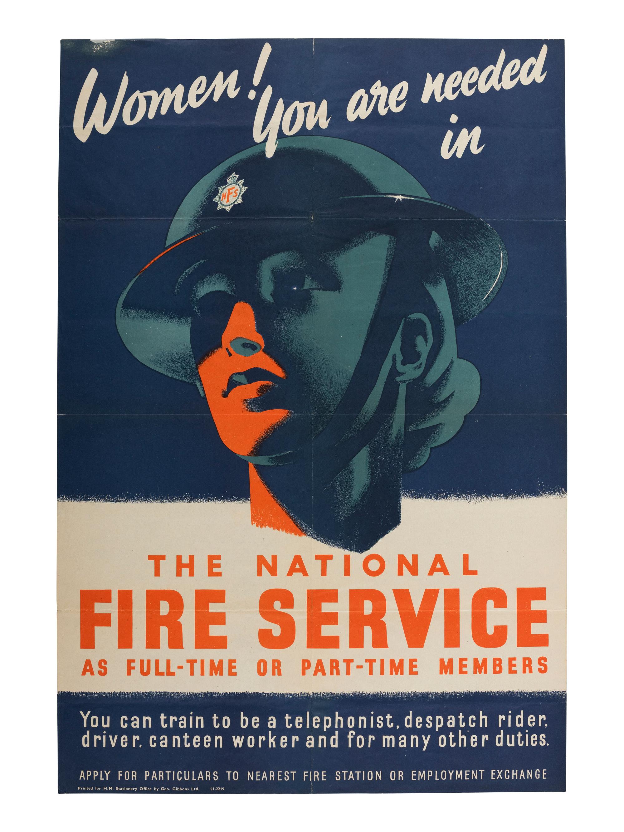 [WW2]. Women! You are Needed in the National Fire Service.. .Great Britain, [1945?].