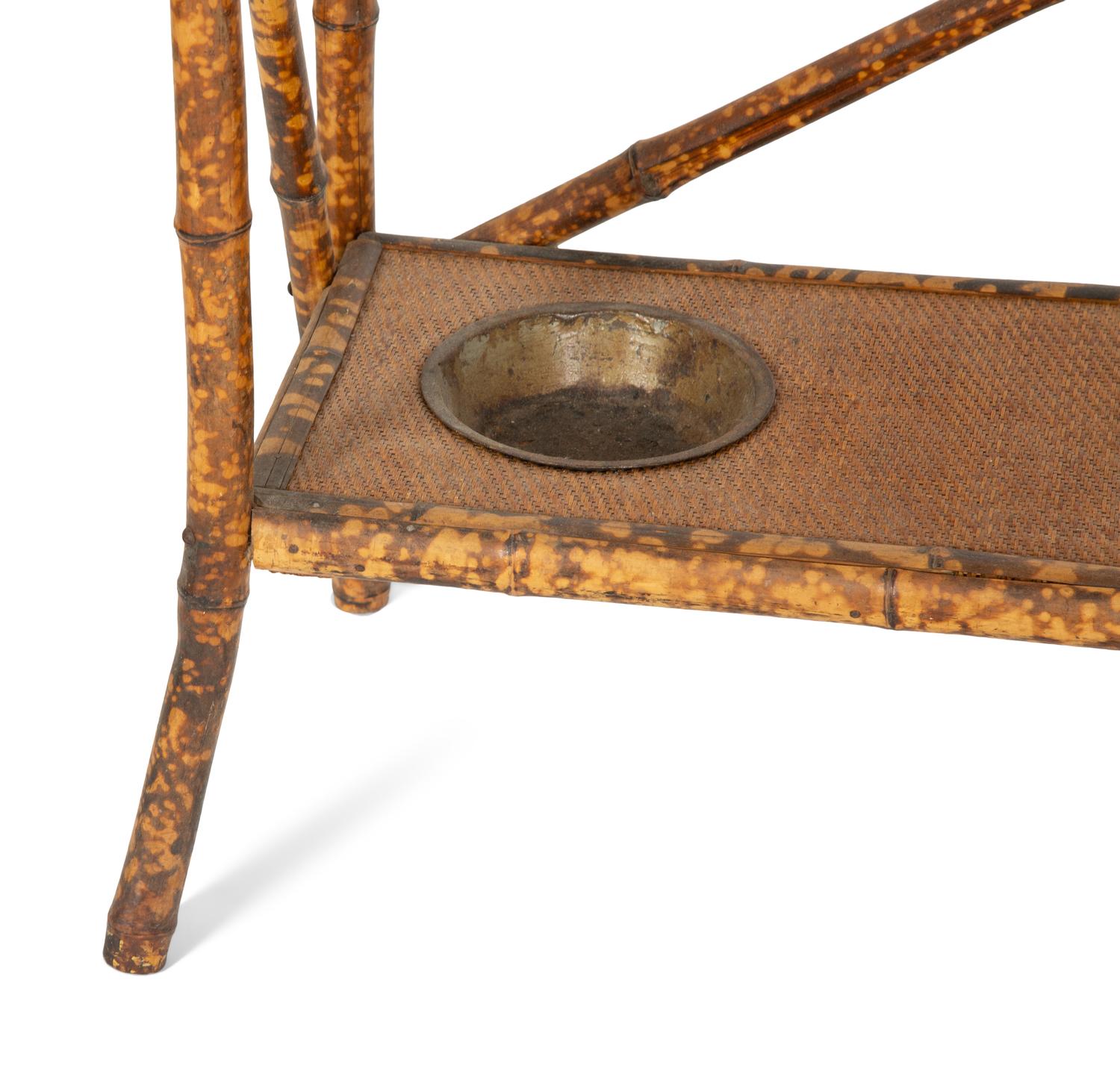 A Victorian Gilt Metal-Mounted Bamboo and Rattan Hall Stand