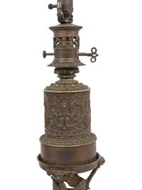 A Pair of French Bronze Fluid Lamps Converted to Electricity