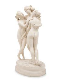 A Parian Ware Figural Group Depicting The Three Graces , after Antonio Canova