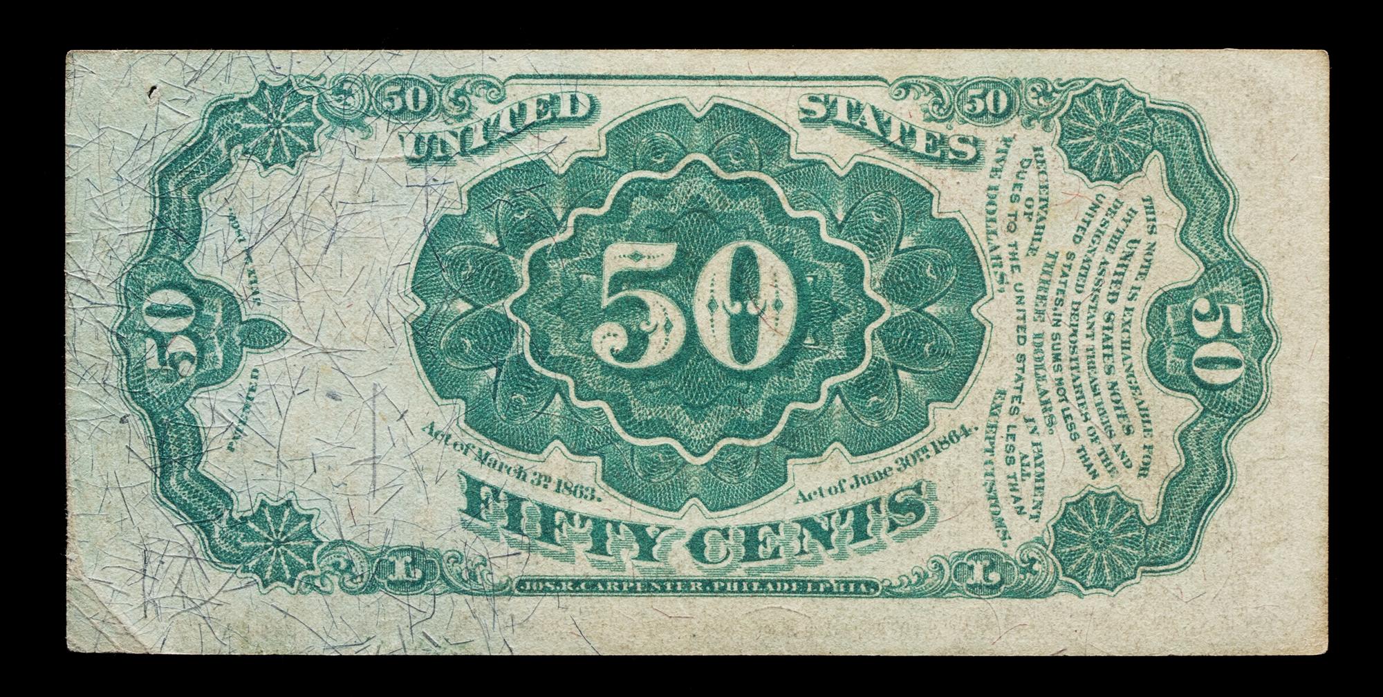 A United States Series 1875 Fractional 50c Note — FR. 1381