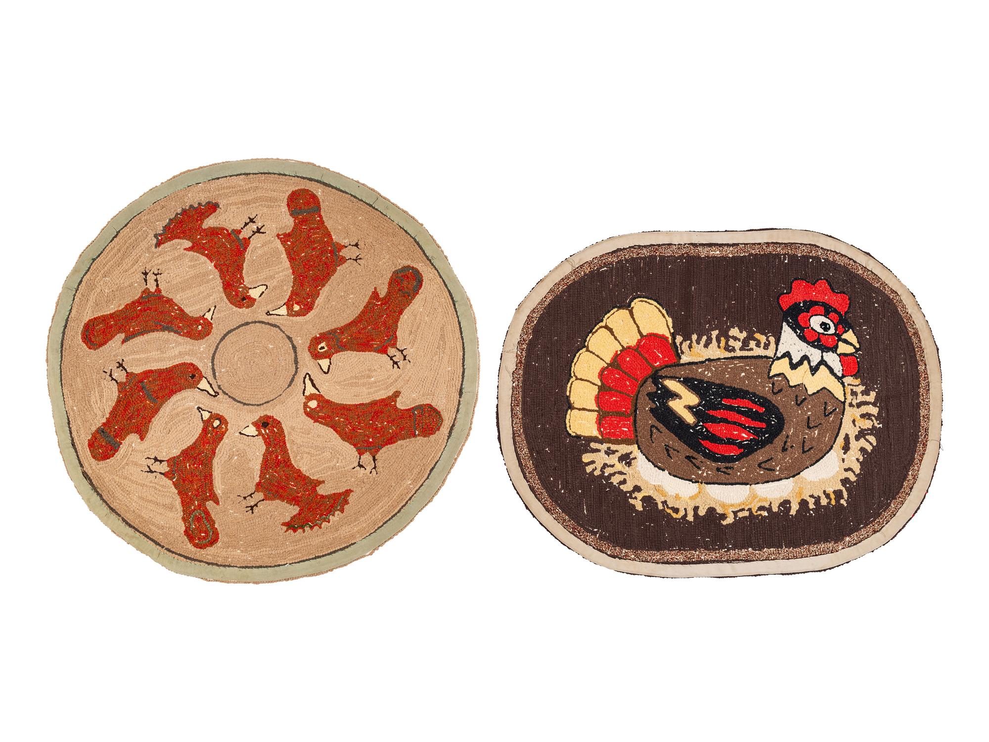 Four Modern Hooked Rugs