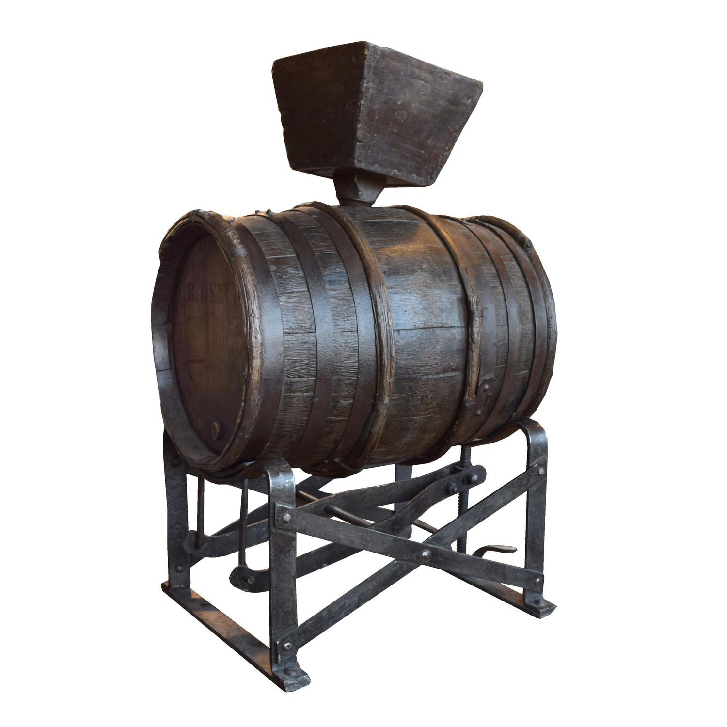 An Iron and Wood Wine Caddy 22.5" W x 17.5" D x 35" H — France, 19th Century