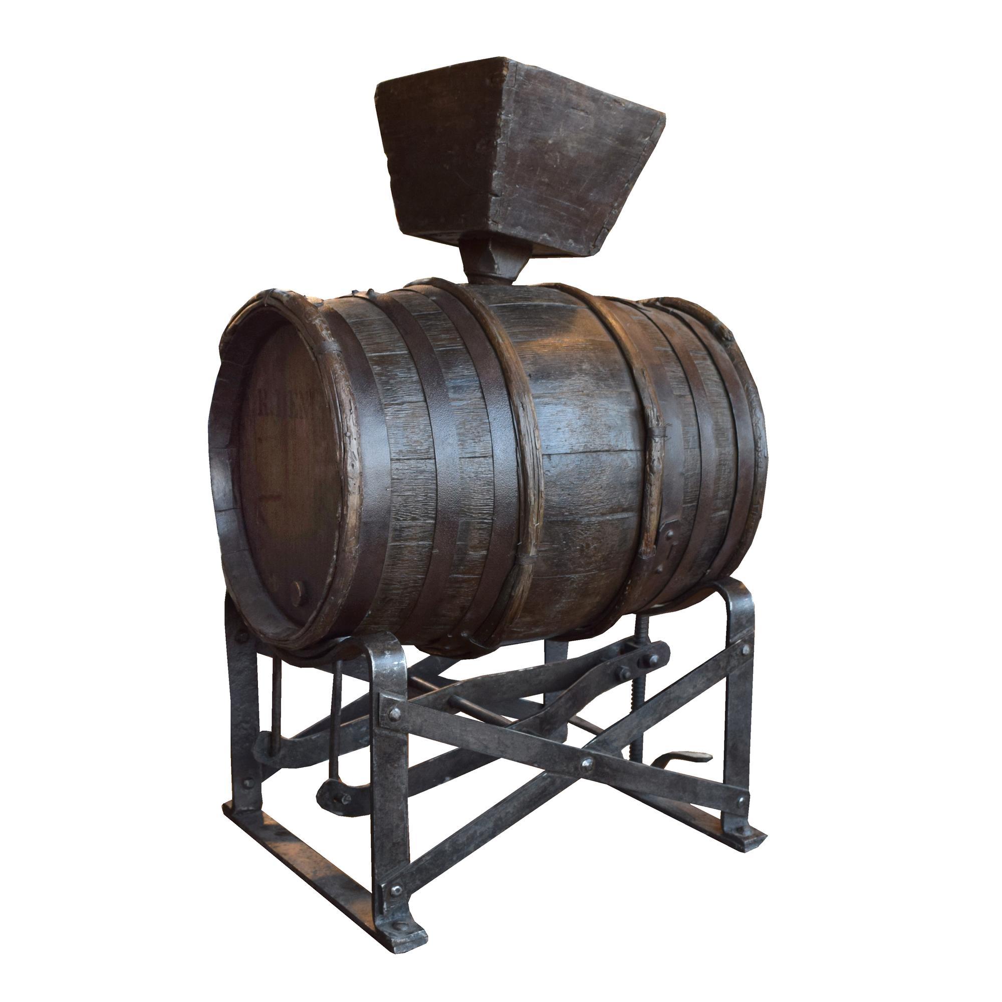 An Iron and Wood Wine Caddy 22.5" W x 17.5" D x 35" H — France, 19th Century
