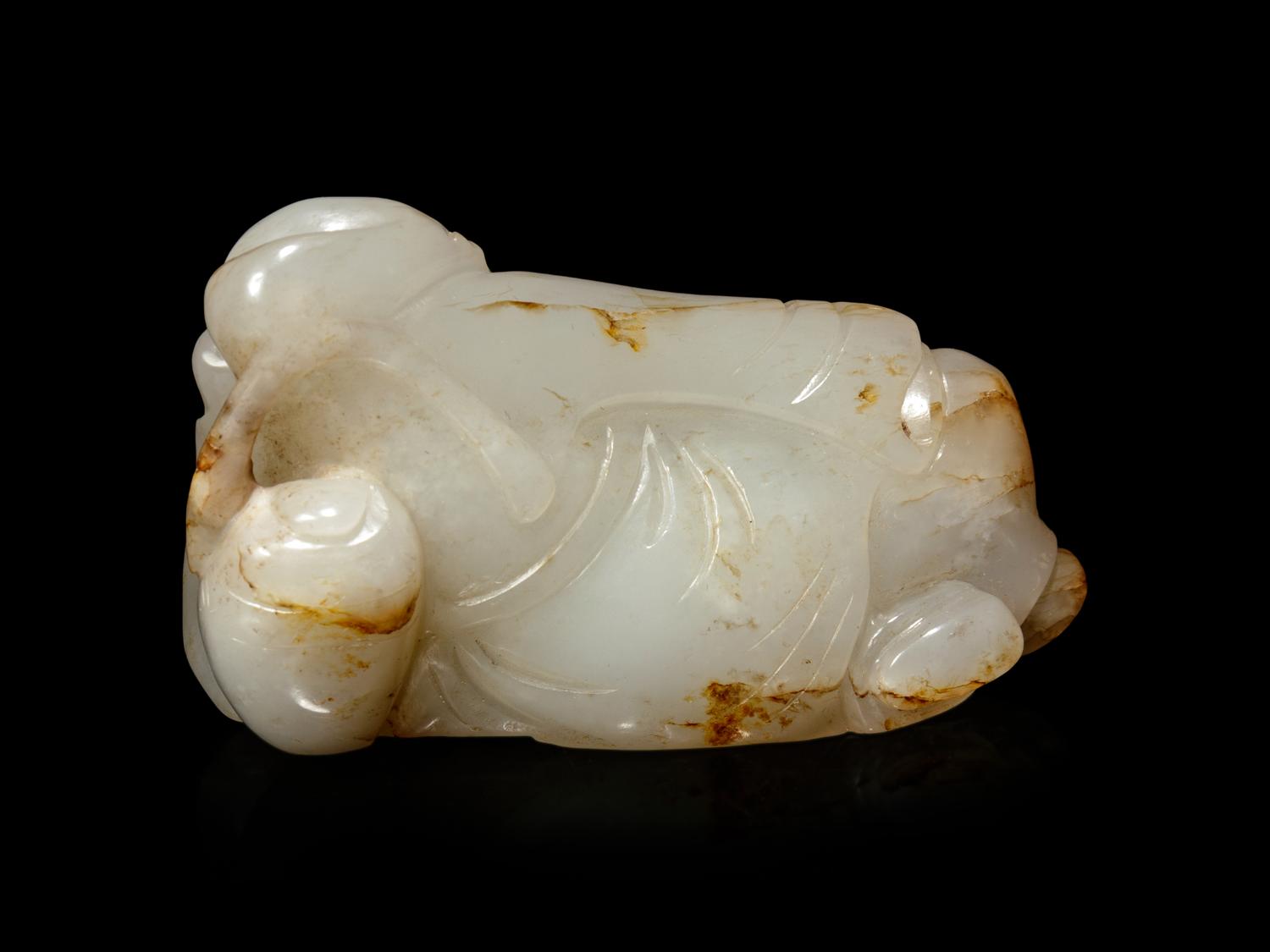 A White Jade Figure of a Drunken Poet